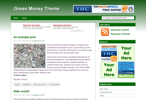 Green Money Free WordPress Theme