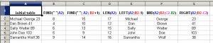 Excel - use of LEFT, FIND, LEN and RIGHT functions