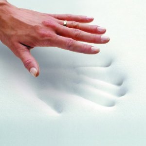 Memory foam preserving the shape of the hand