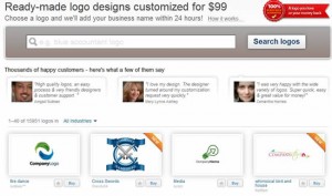 Pre-made logo gallery on 99Designs.com